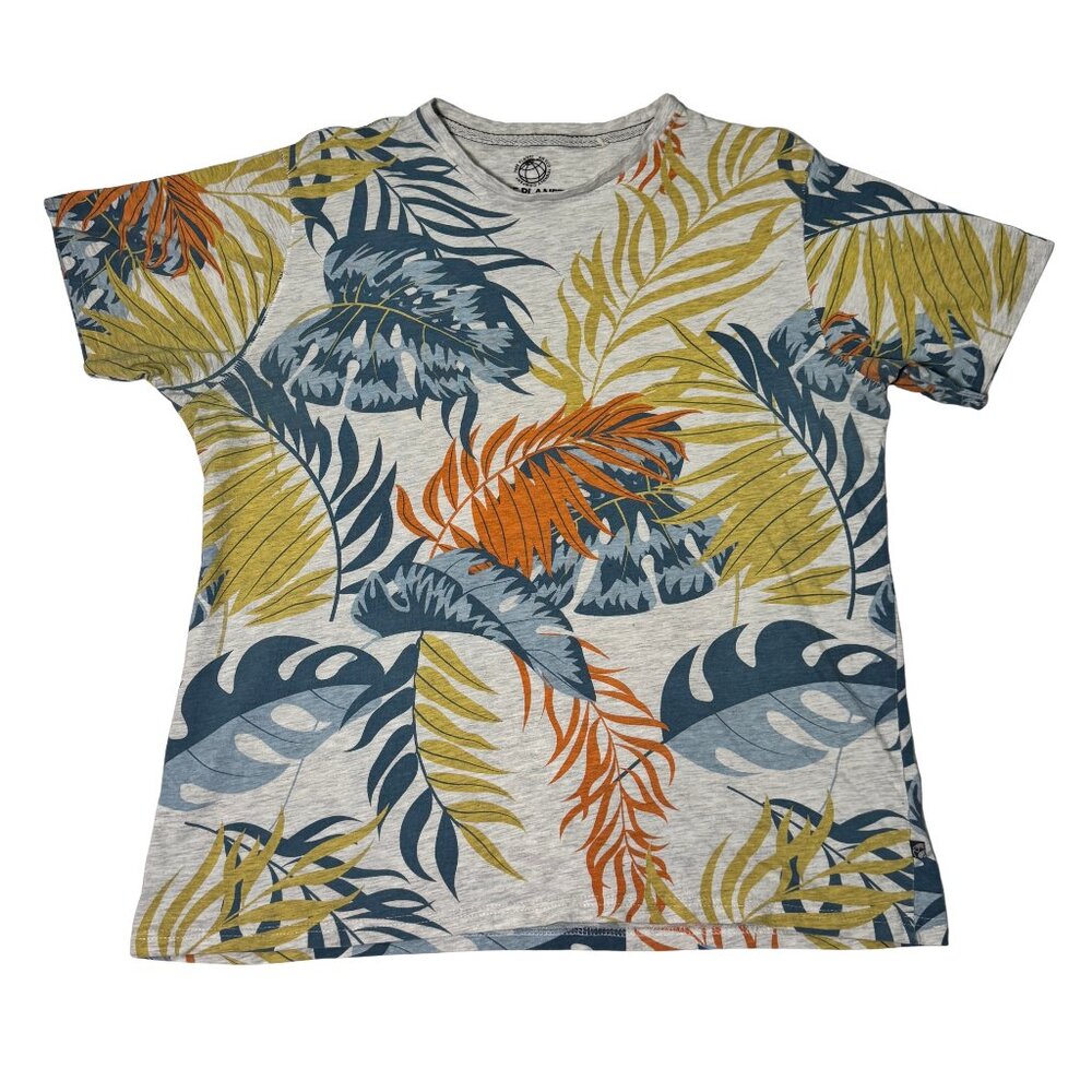 Free Planet Men’s Tropical Leaf Print T-Shirt | Organic Cotton | Size XL
